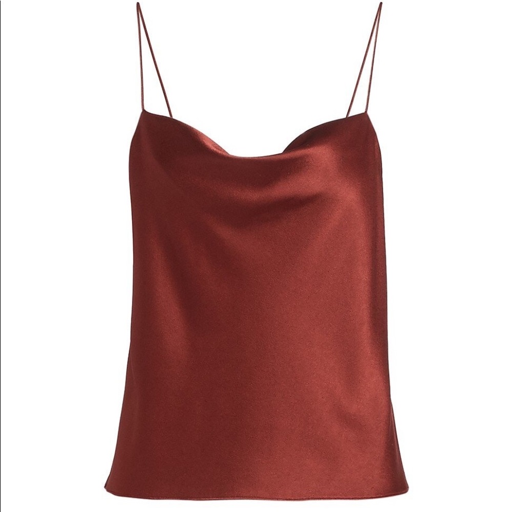 Alice + Olivia Harmon Cowl Neck Tank in Spice